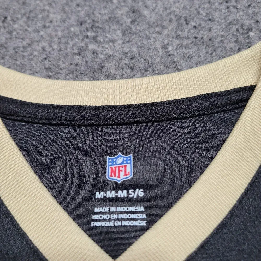 New Orleans Saints Dress Girls Medium 5/6 Black Gold NFL Football Pleated